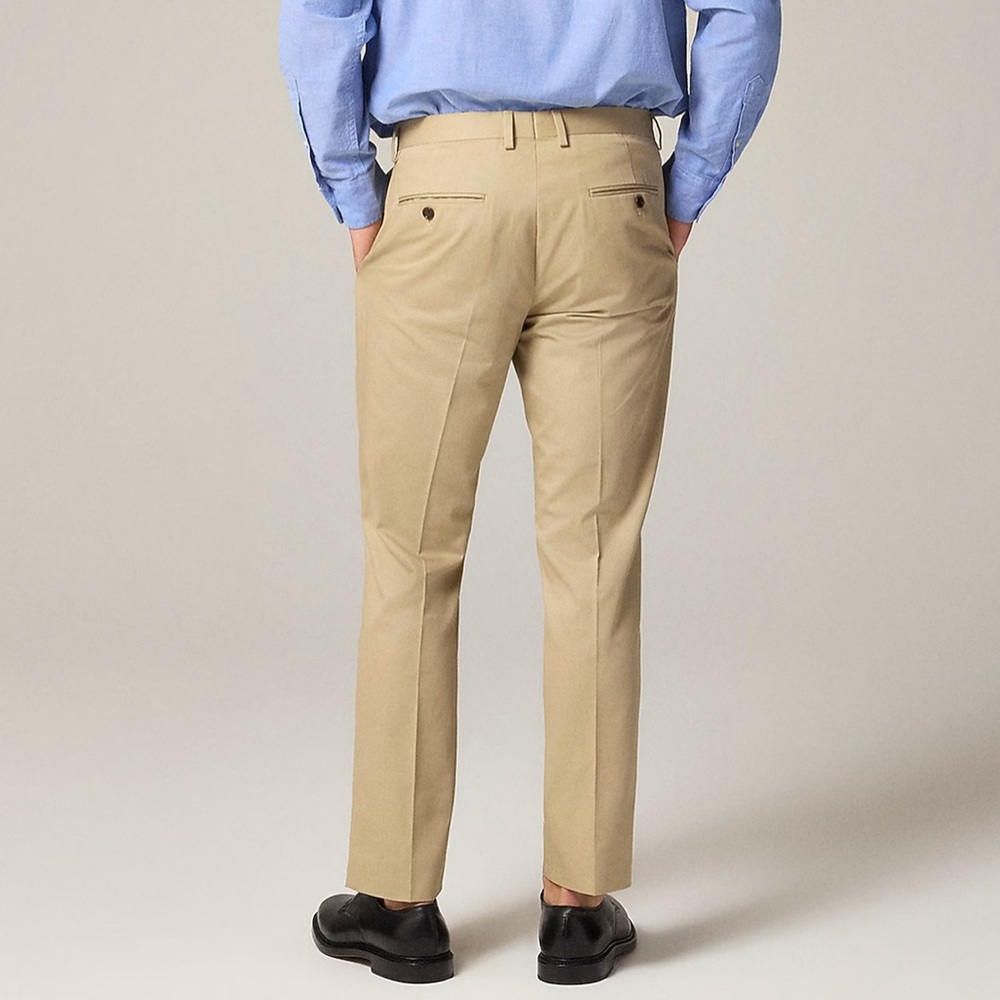 New J. Crew Ludlow Slim-fit suit pant in Italian chino Khaki Preppy Size 34x32 - Picture 2 of 9